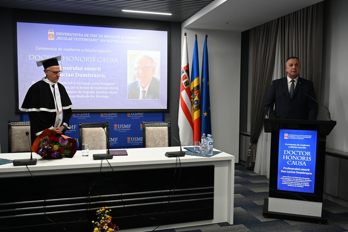Doctor Honoris Causa of “Nicolae Testemitanu” University title awarding to Emeritus Professor Dan Lucian Dumitrascu